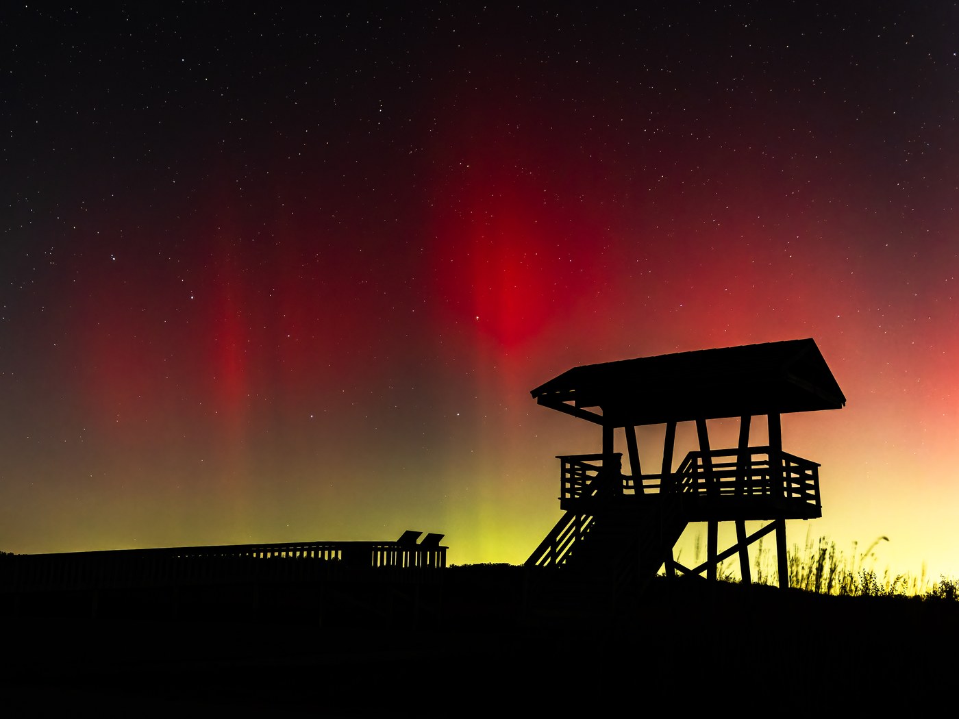 Night and Abstract — northern lights over Bong Recreation Area